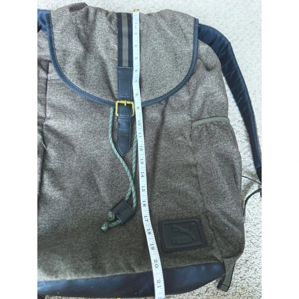 Puma Mens Heritage‎ large Rucksack Backpack Green Herringbone Laptop Sleeve Bag